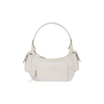 MIU MIU Sheepskin Locomotive Package Shoulder Bag Handbag Women's White
