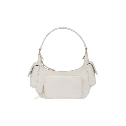 MIU MIU Sheepskin Locomotive Package Shoulder Bag Handbag Women's White
