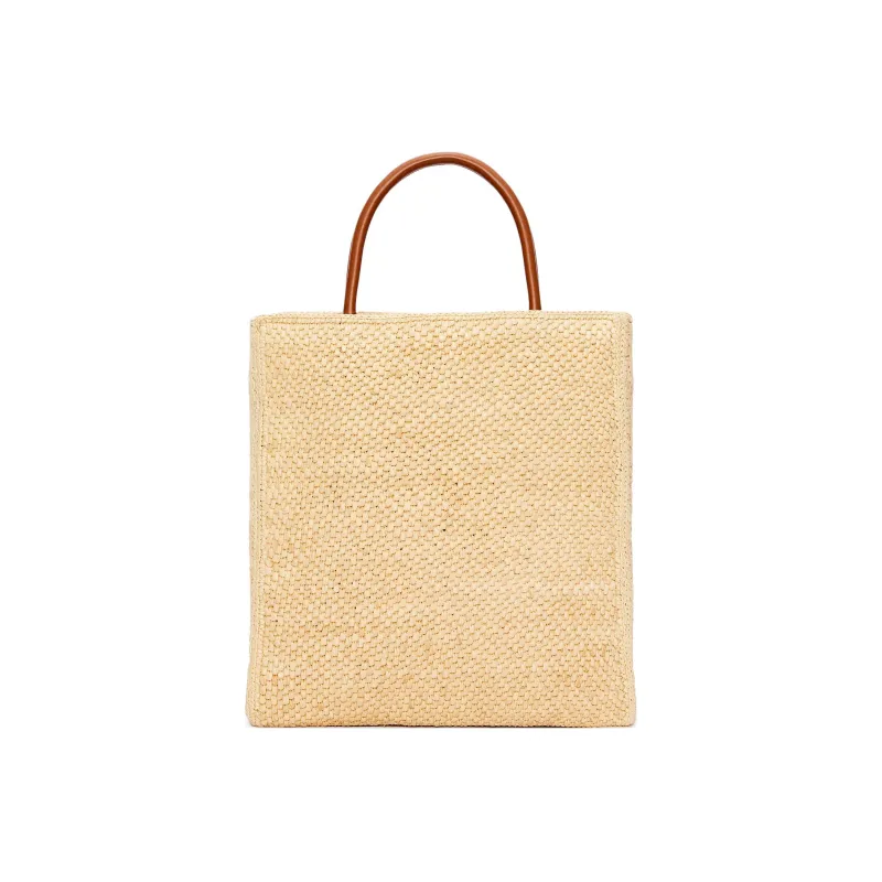 LOEWE Straw Woven Tote Bag, Shopping Bag, Handbag Women's Natural & Black-2