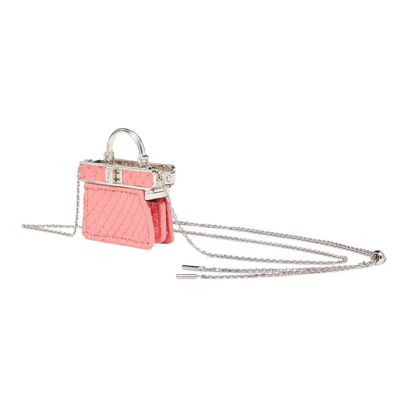 FENDI Python Skin Coin Purses Key Pouches Extra Mini Women's Pink-1