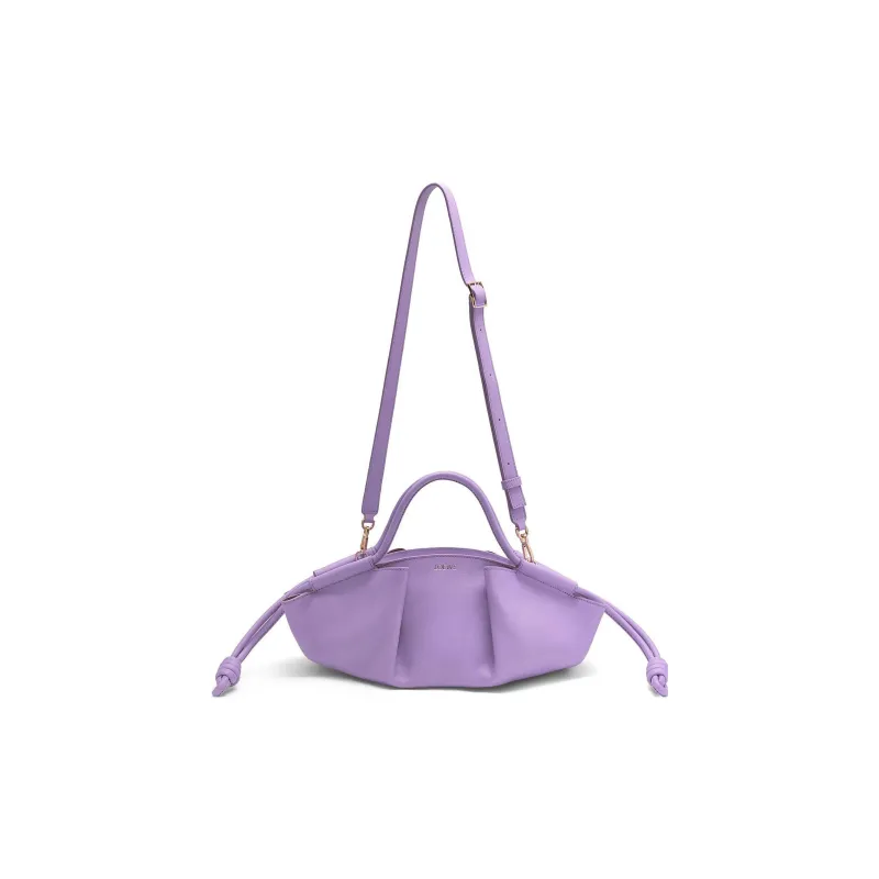 LOEWE Shiny Nappa Cow Leather Dumpling Bag Shoulder Bag Crossbody Bag Handbag Small Size Women's Light Purple-4