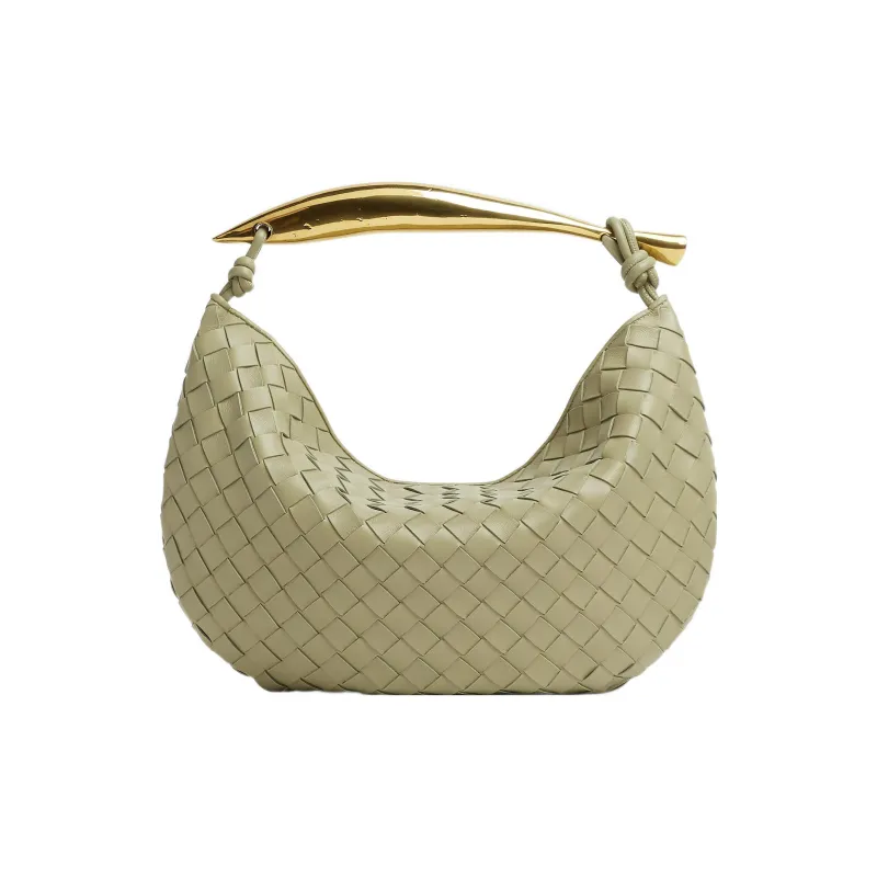 Bottega Veneta Sardine Intrecciato Top Handle Small Travertine-2