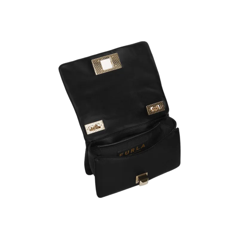 Furla Leather Shoulder Bag Crossbody Bag Mini Women's Black & White-3