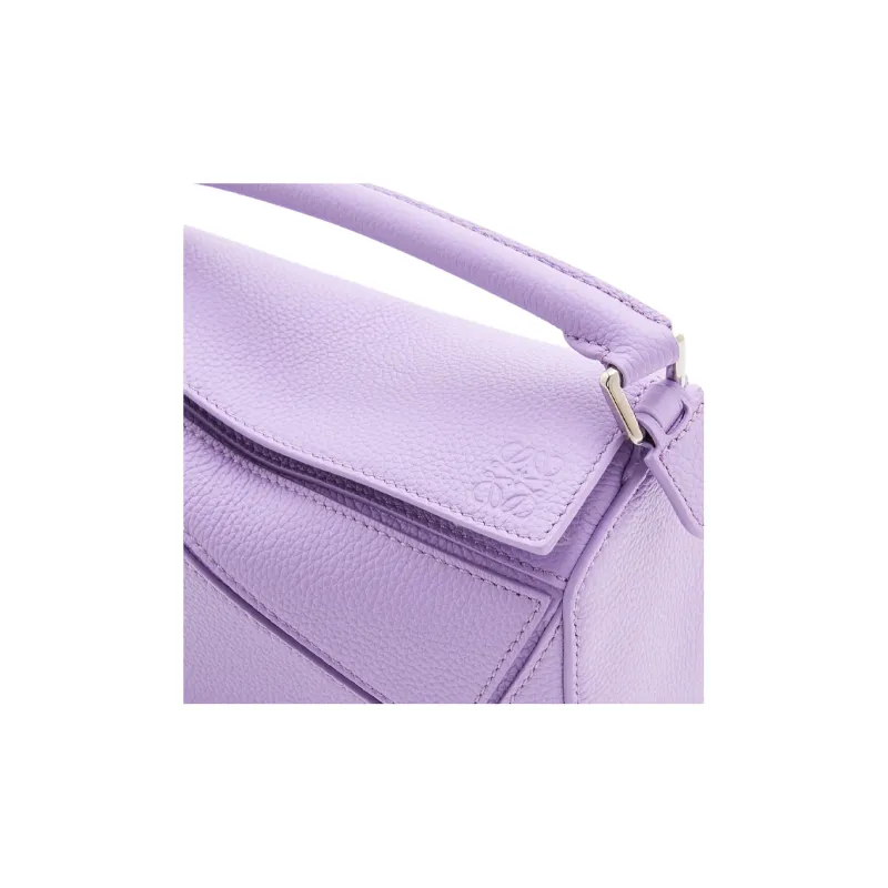LOEWE Puzzle Soft Grain Cow Leather Shoulder Bag Crossbody Bag Handbag Mini Women's Light Purple-6