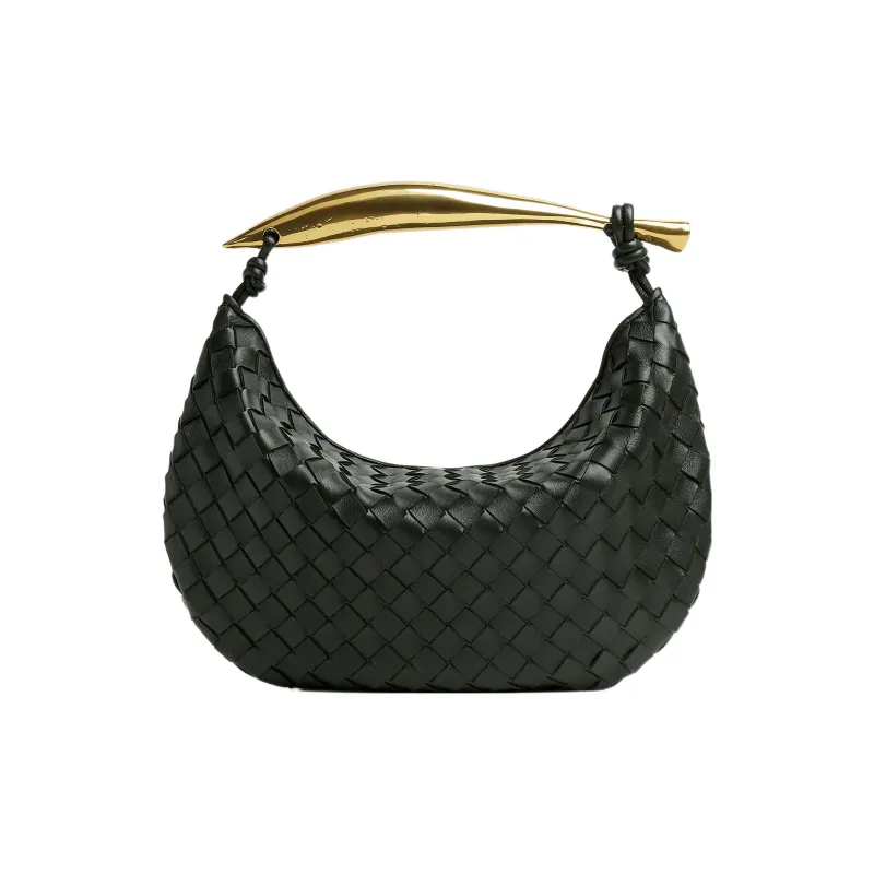 Bottega Veneta SARDINE Sheepskin Handbag Small Size Women's Dark Green-2