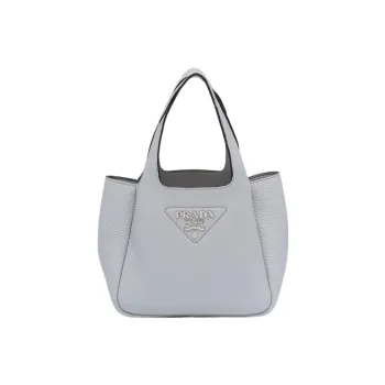 PRADA Leather Basket Bag Tote Bag Shopping Bag Handbag Women's Cornflower Blue