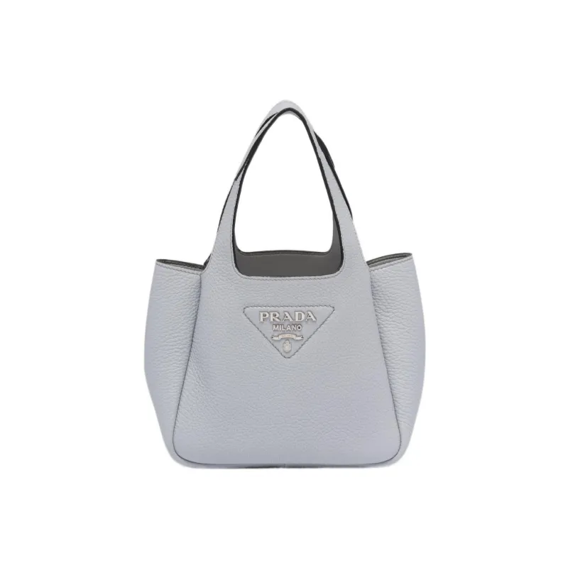 PRADA Leather Basket Bag Tote Bag Shopping Bag Handbag Women's Cornflower Blue-0