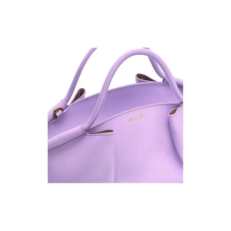 LOEWE Shiny Nappa Cow Leather Dumpling Bag Shoulder Bag Crossbody Bag Handbag Small Size Women's Light Purple-5