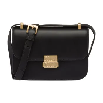 MIU MIU Leather Crossbody Bag, Shoulder Bag Women's Black