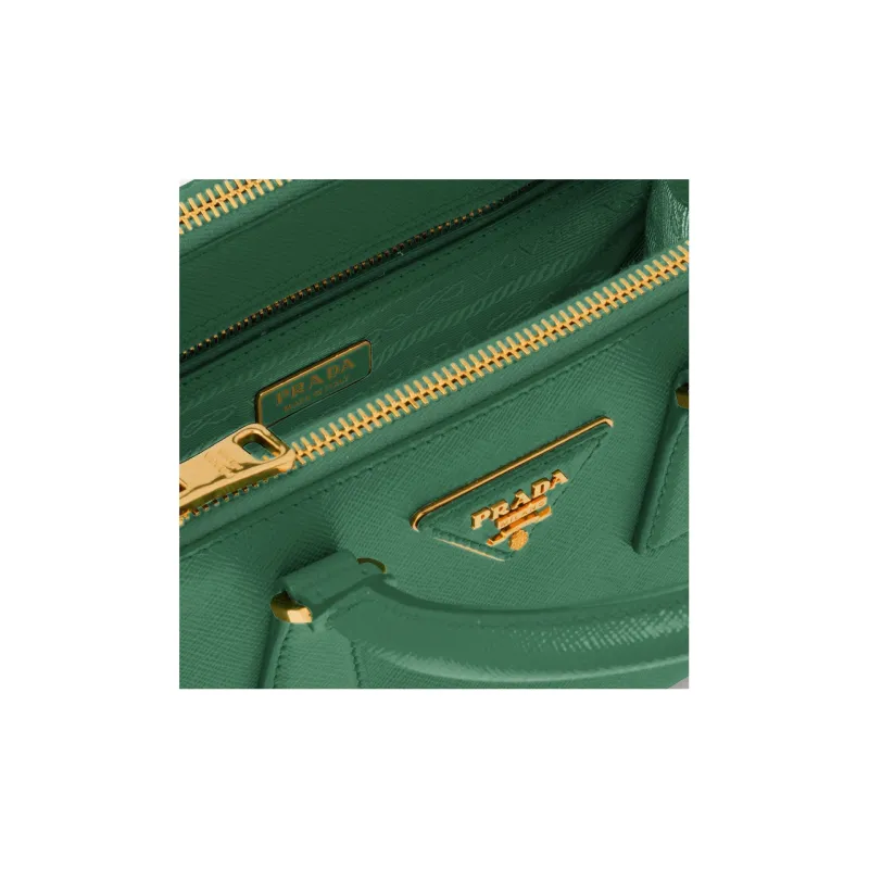 PRADA Galleria Killer Bag Leather Shoulder Bag Crossbody Bag Handbag Mini Women's Mango Green-4