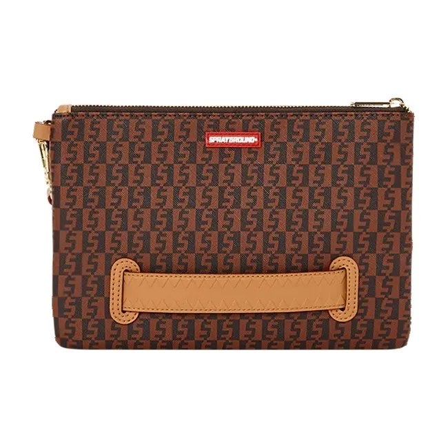 SPRAYGROUND PVC Handheld Bag Clutch Regular Unisex Brown-3