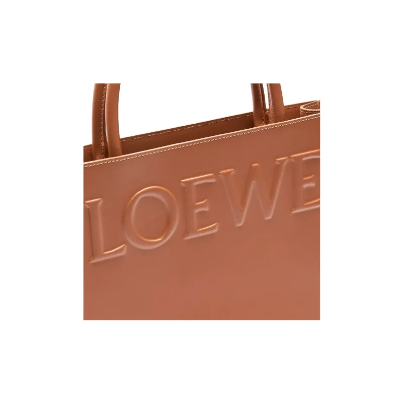 LOEWE Glossy Cow Leather Tote Bag, Shopping Bag, Shoulder Bag, Crossbody Bag, Handbag Regular Women's Brown-4