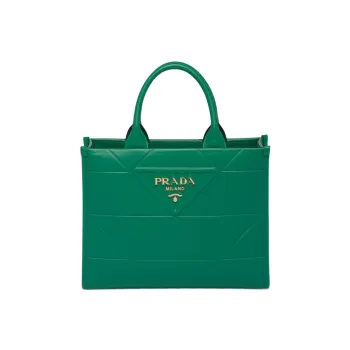 PRADA Leather Tote Bag Shopping Bag Shoulder Bag Crossbody Bag Handbag Small Size Women's Green