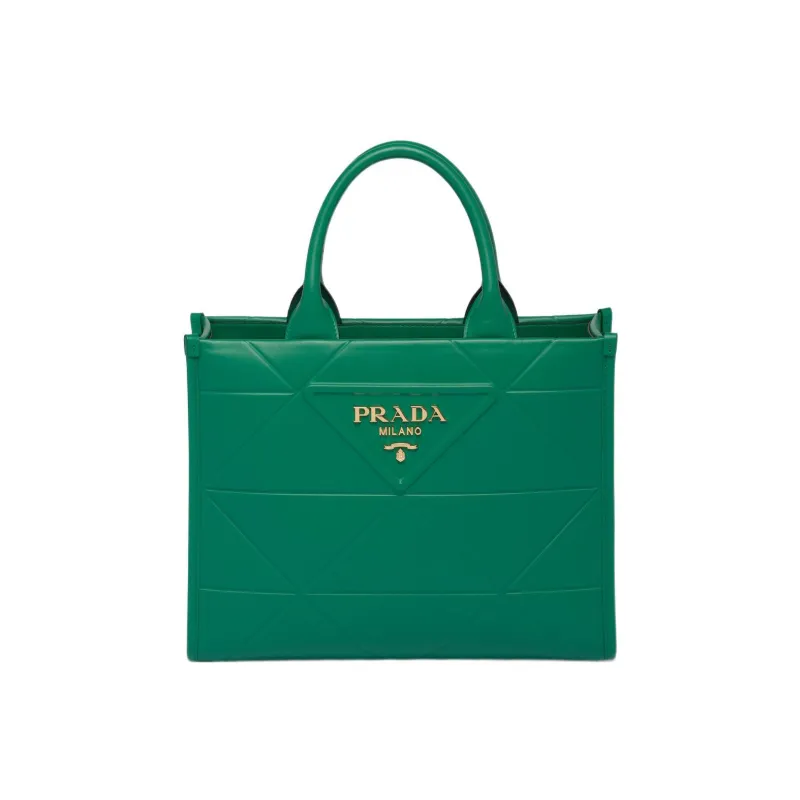 PRADA Leather Tote Bag Shopping Bag Shoulder Bag Crossbody Bag Handbag Small Size Women's Green-0