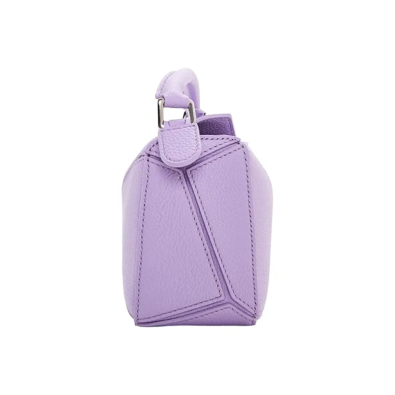 LOEWE Puzzle Soft Grain Cow Leather Shoulder Bag Crossbody Bag Handbag Mini Women's Light Purple-2
