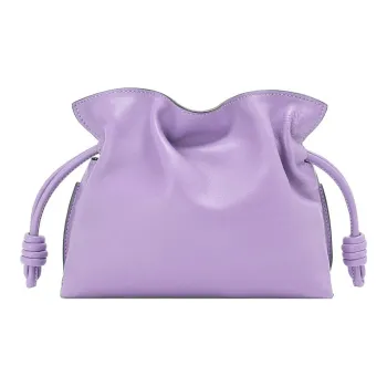 LOEWE Cow Leather One Shoulder Crossbody Clutches Mini Women's Light Purple