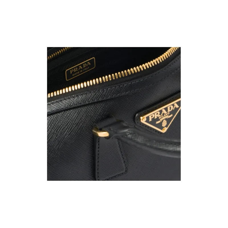 PRADA Saffiano Leather Top Handle Bag Black-3