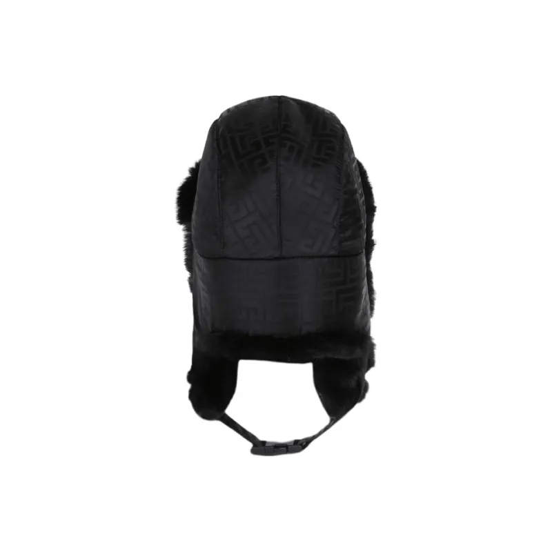 BALMAIN Logo Monogram Faux Fur Hat-2