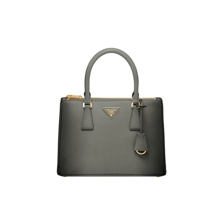 PRADA Saffiano Leather Shoulder Bag Crossbody Bag Handbag Medium Size Women's Gradient Gray-0