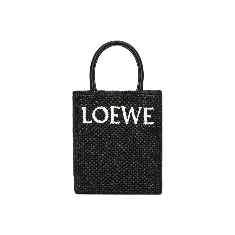 LOEWE Raffia Fiber Handbag Regular Women's Black/White-0