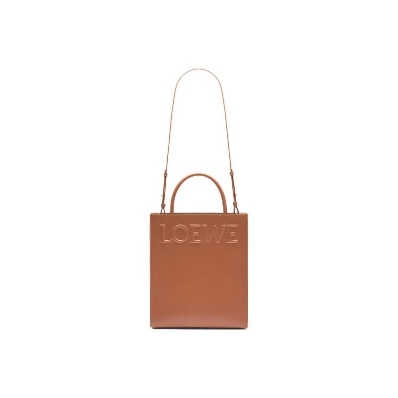 LOEWE Glossy Cow Leather Tote Bag, Shopping Bag, Shoulder Bag, Crossbody Bag, Handbag Regular Women's Brown-3