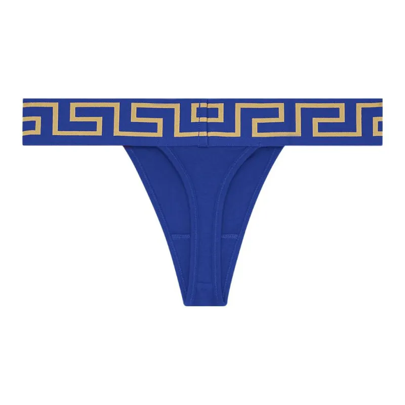 VERSACE Greca Border Thong 'Bluette'-1