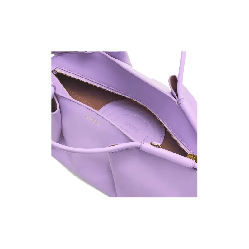 LOEWE Shiny Nappa Cow Leather Dumpling Bag Shoulder Bag Crossbody Bag Handbag Small Size Women's Light Purple-7