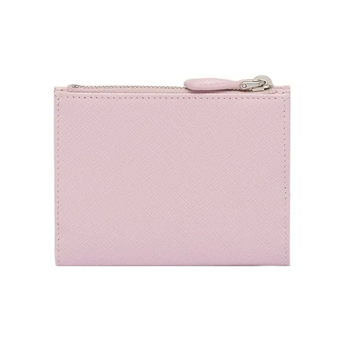PRADA Leather Wallet Trumpets Women's Snowflake Pink-1