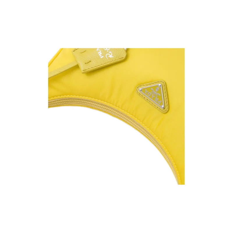 PRADA Re Edition Recycled Nylon Blend Fabric Shoulder Bag, Handbag Mini Women's Pomelo Green-4