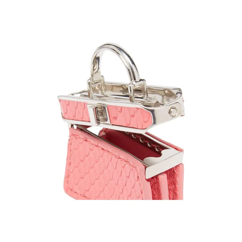 FENDI Python Skin Coin Purses Key Pouches Extra Mini Women's Pink-2