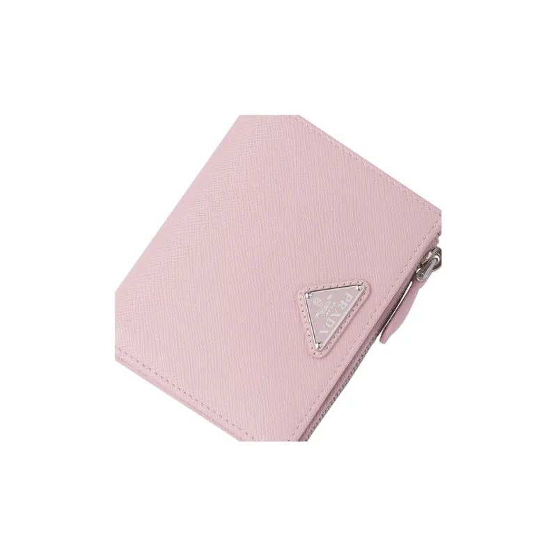 PRADA Leather Wallet Trumpets Women's Snowflake Pink-4