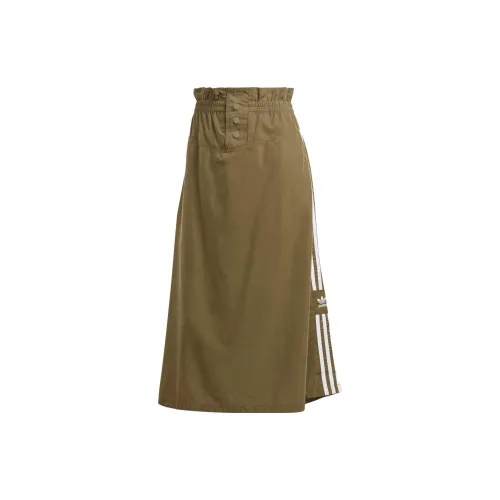 Adidas Originals Casual Long Skirts Women's Rock Olive Green