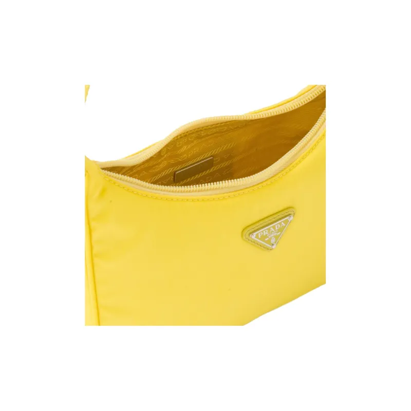 PRADA Re Edition Recycled Nylon Blend Fabric Shoulder Bag, Handbag Mini Women's Pomelo Green-5