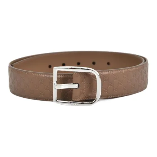 GUCCI Leather Belts Men Brown