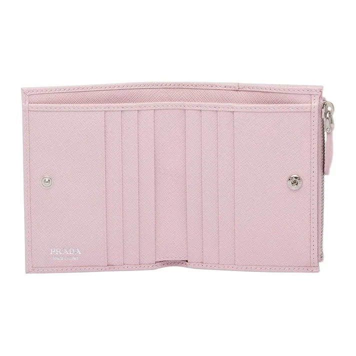 PRADA Leather Wallet Trumpets Women's Snowflake Pink-3