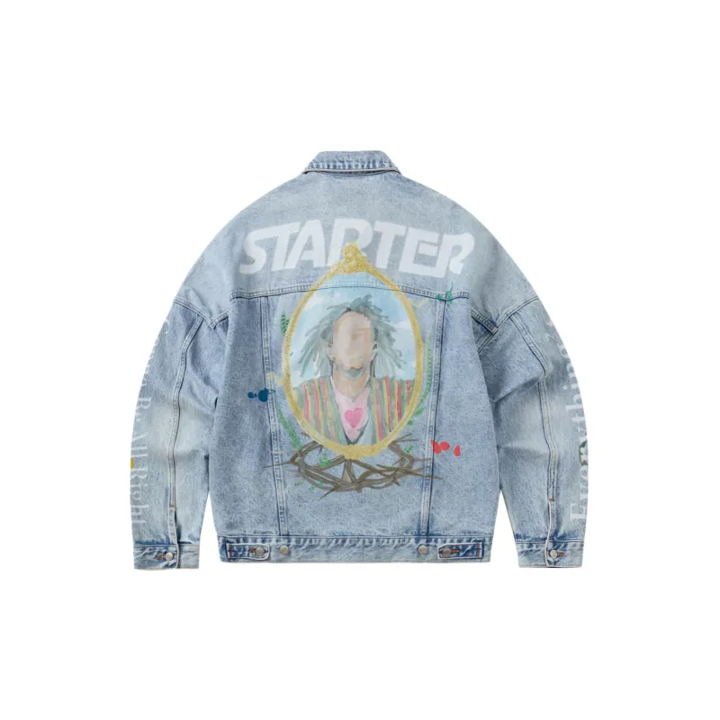 STARTER Denim Jackets Unisex Denim Light Blue-1
