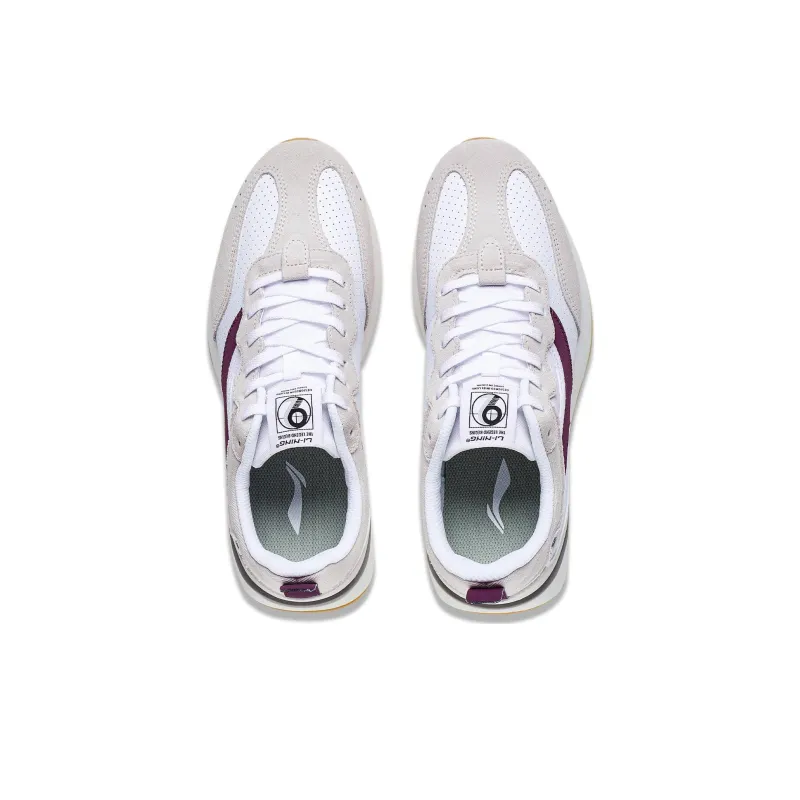 LiNing Fangyuan Classic Anti Slip Wear Resistant Low Top Sports Casual Shoes Men's White Gray Purple-3