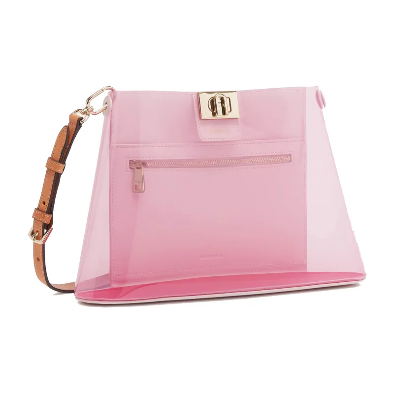 Furla 1927 Collection Calfskin With Canvas Jelly Bag Crossbody Bag Shoulder Bag Women's Pink-1