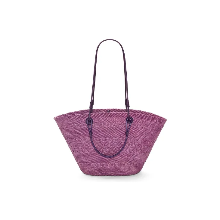 LOEWE Anagram Iraci Palm With Calfskin Handbag, Shoulder Bag Women's Purple-2
