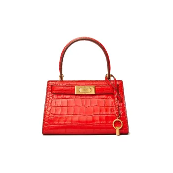 TORY BURCH Lee Radziwill Leather Handbag Shoulder Bag Crossbody Bag Small Size Women's Red