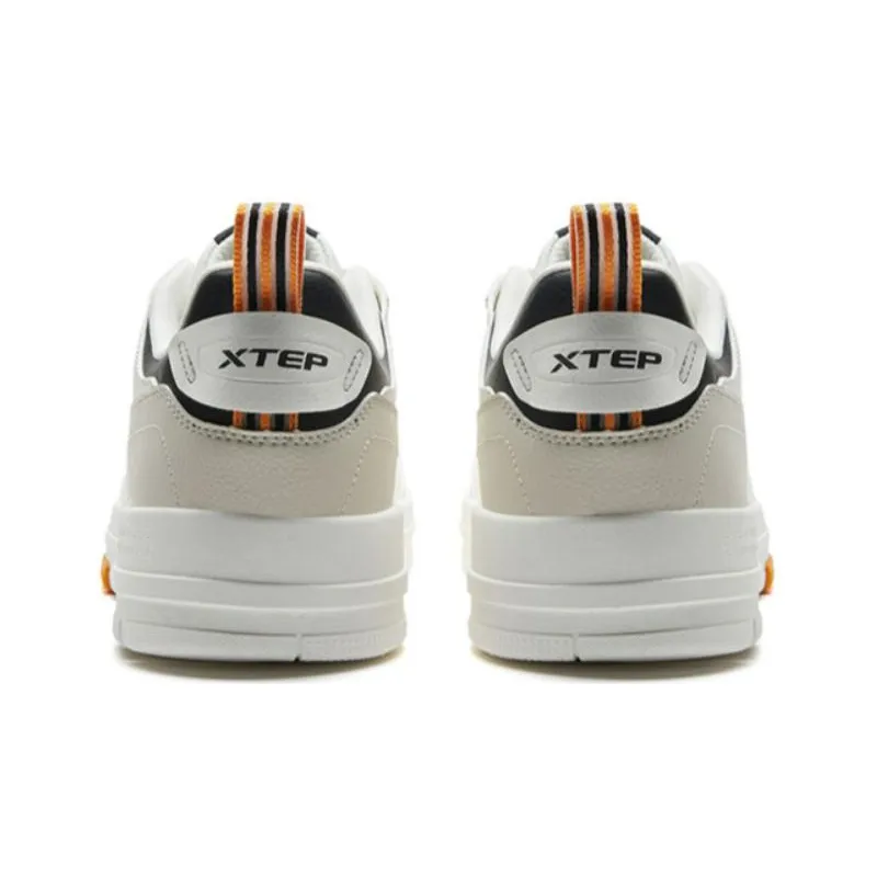 XTEP Anti Slip Wear Resistant Low Top Skateboard Shoes Milk Tea White-3