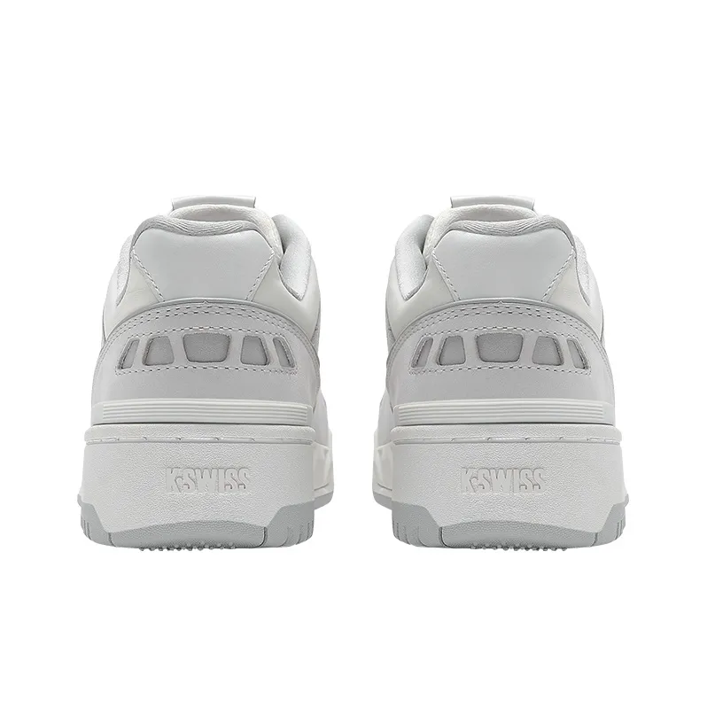 KSWISS Slip Resistant Shock Absorbers Low Top Skateboard Shoes Women's White Gray-4