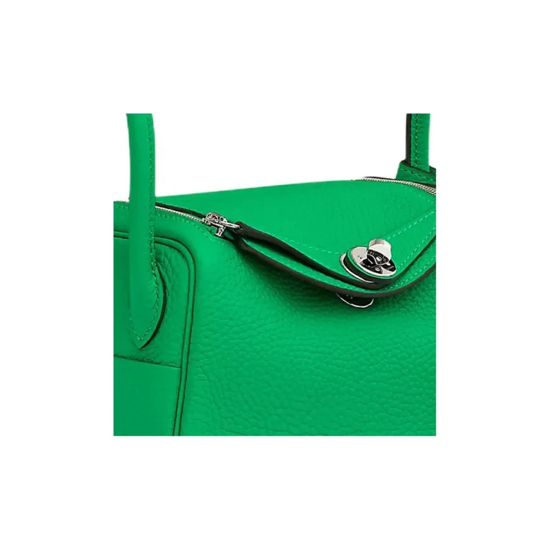 HERMES Lindy Clemence Bullock Leather Handbag, Shoulder Bag, Crossbody Bag Mini Women's 0Z Vert Comics Comic Green-7