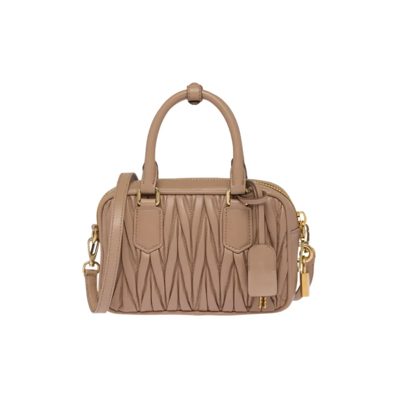 MIU MIU Arcadie Series Leather Shoulder Bag, Crossbody Bag, Handbag Trumpets Women's Camel-2