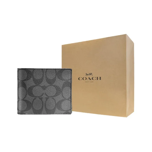 COACH Men 3 IN 1 Wallet Charcoal/Black-9