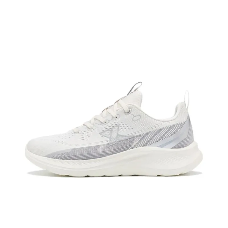 XTEP Cushioning Anti Slip And Wear Resistant Low Top Running Shoes Men's White Gray-0