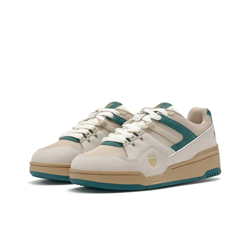 KSWISS Cushioning, Wear Resistant Low Top Skateboard Shoes Women's Beige Green-2