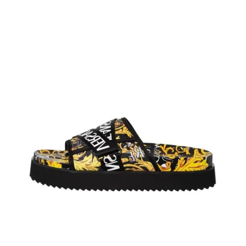 VERSACE JEANS Slide Slippers Men Yellow/Black