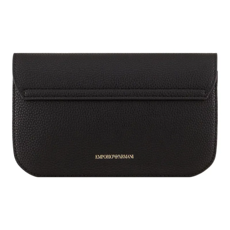 EMPORIO ARMANI Grain Leather Shoulder Bag, Crossbody Bag Mini Women's Black-3