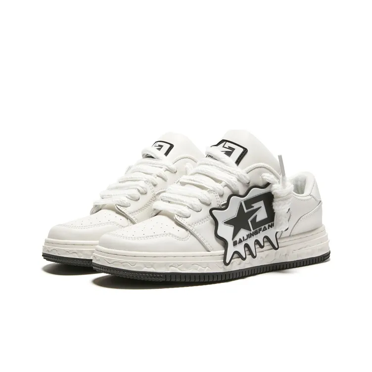 BAIJINGFANG Stylish Skateboarding Shoes Men's White-3